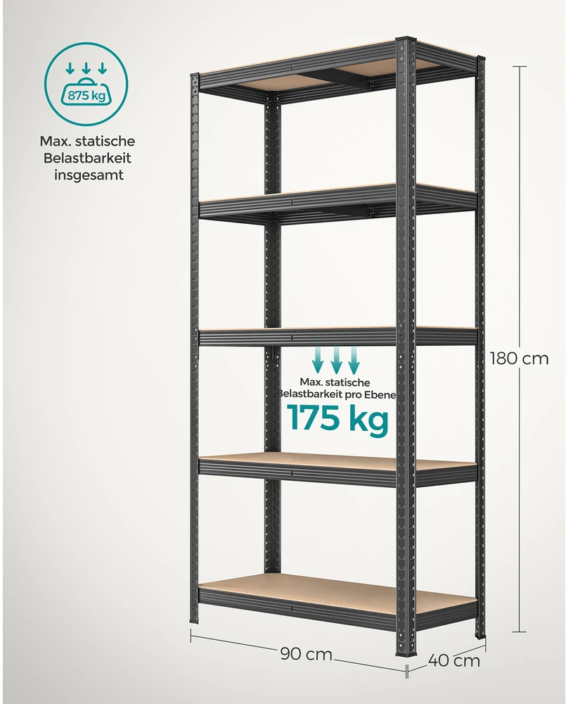 Songmics Rūsio lentyna 180 cm 2 vnt.