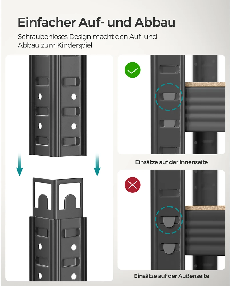 Songmics Rūsio lentyna 180 cm 2 vnt.