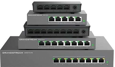 Šakotuvas Komutatorius - Grandstream GWN 7700P 5xGbE, 4xPoE Juodas
