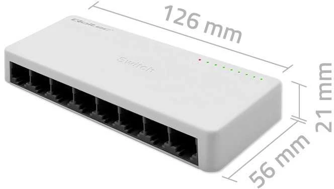 Šakotuvas Qoltec 52246 Tinklo jungiklis 8 x RJ45 prievadas | 100Mbps | LAN