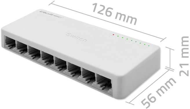 Šakotuvas Qoltec 52248 Tinklo jungiklis | 8 x RJ45 prievadas | 1000Mbps | LAN