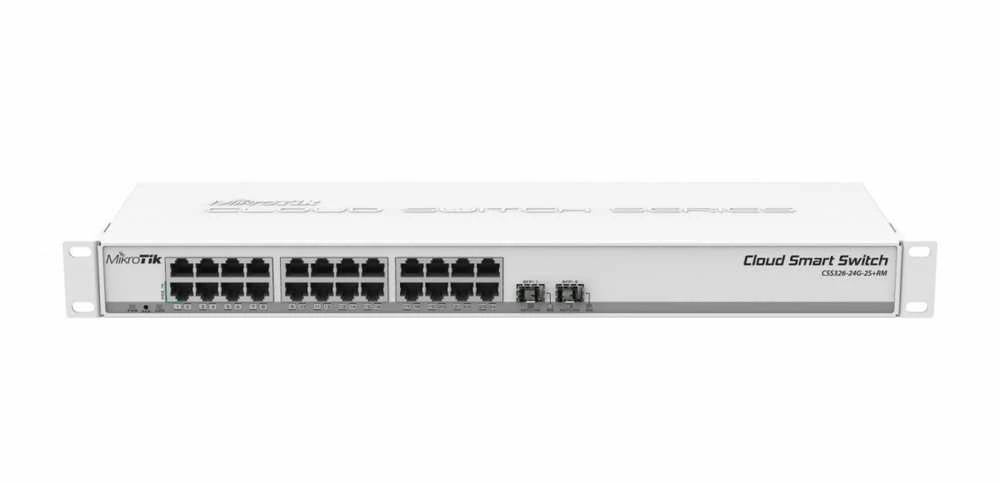Šakotuvas MikroTik | Cloud Smart Switch | CSS326-24G-2S+RM | Tvarkoma L2 | Montuojamas ant stovo | Gigabit Ethernet (vario) jungtys kiekis 24 | SFP+ jungtys kiekis 2 | 12 mėn.