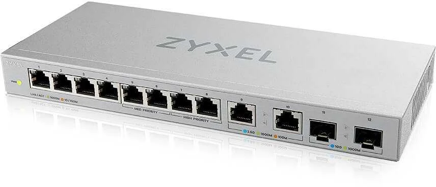 Šakotuvas Tinklo Komutatorius - Zyxel XGS1010-12 Ne-valdomas Gigabit Ethernet (10/100/1000) Pilka