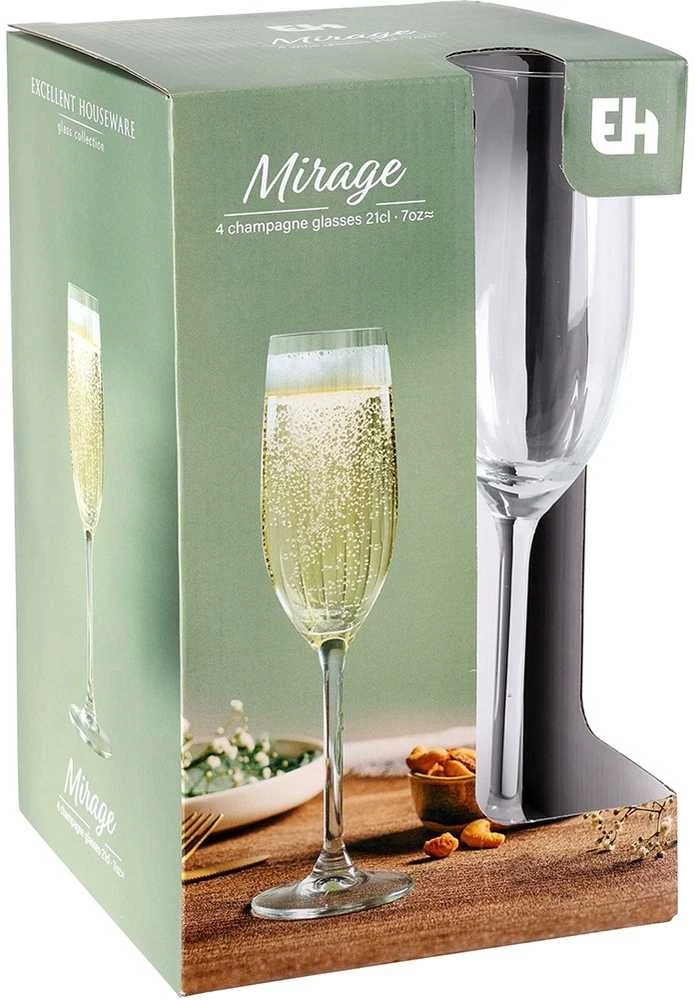 Luigi Bormioli Prabangių šampano taurių komplektas 210ml, 4 vnt.