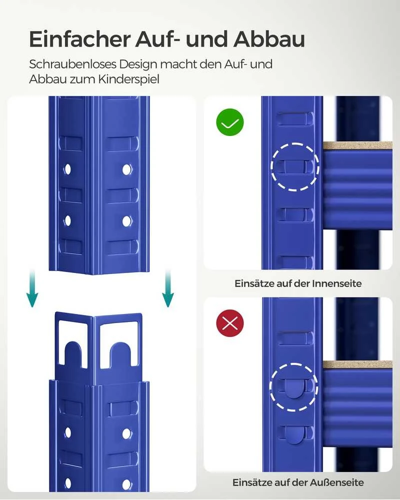 Sandėliavimo lentyna SONGMICS 180x90x40 cm mėlyna