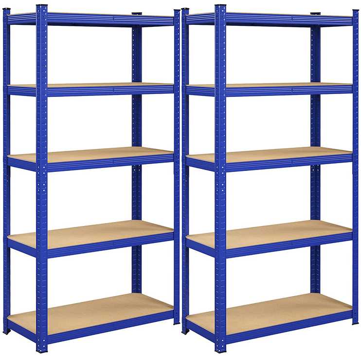 Songmics 2 sandėliavimo lentynų komplektas 180 x 90 x 40 cm mėlyna
