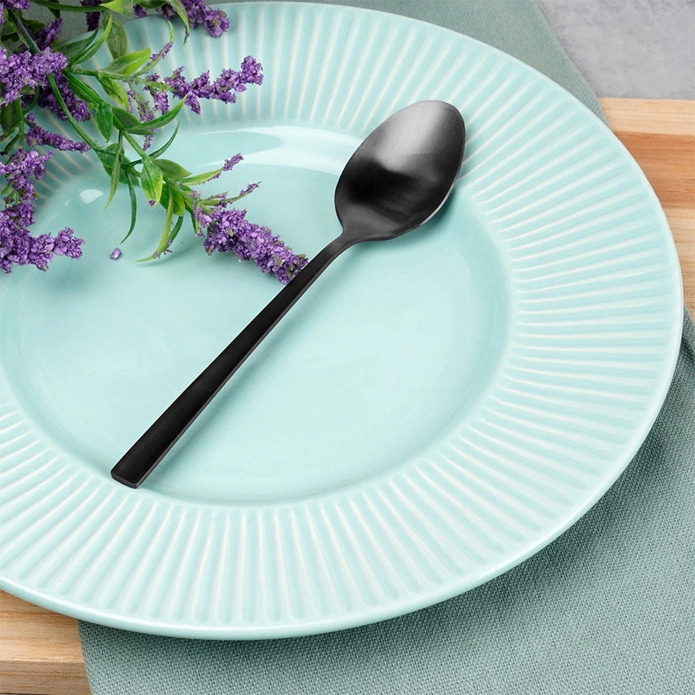 Pakabinamas šviestuvas Get It Theelepels Edelstaal Zwart 4 stuks - Theelepeltjes - Koffielepel - Theelepel - Lepels Set - Dinerlepels - Dessertlepels