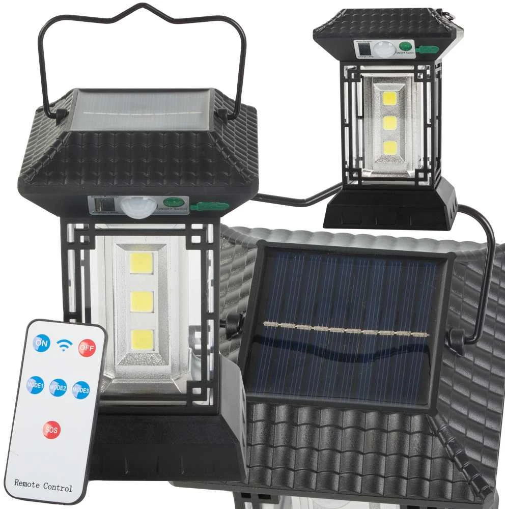 Saulės energija maitinama lempa su judesio jutikliu 60 LED COB