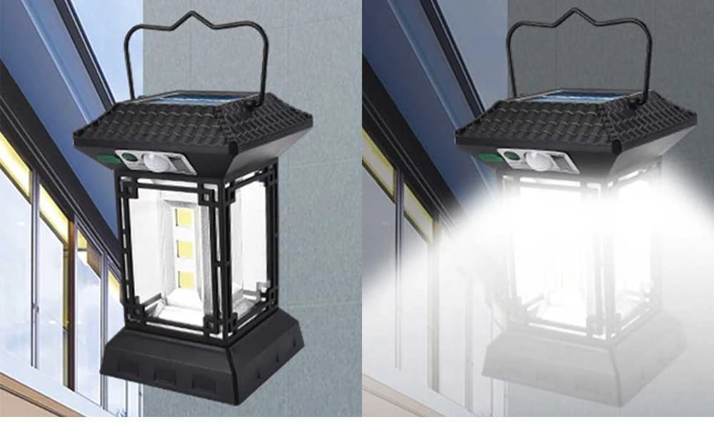 Saulės energija maitinama lempa su judesio jutikliu 60 LED COB