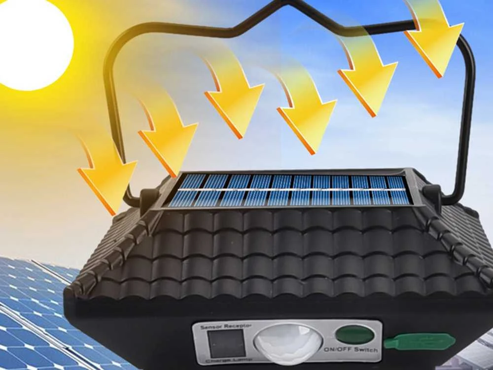Saulės energija maitinama lempa su judesio jutikliu 60 LED COB