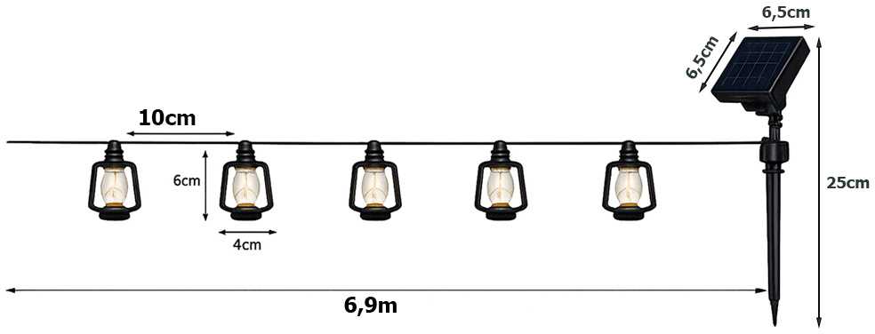Saulės girlianda 50 LED žibintų