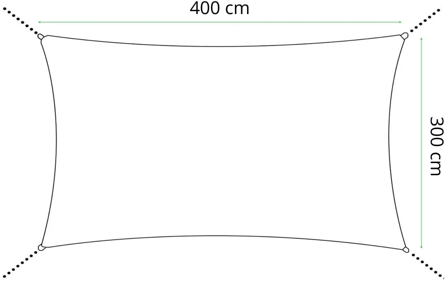 Springos Saulės pavėsio burė 4 x 3 m