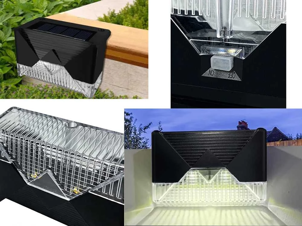 Saulės šviestuvai 4 vnt. su LED ir judesio jutikliu