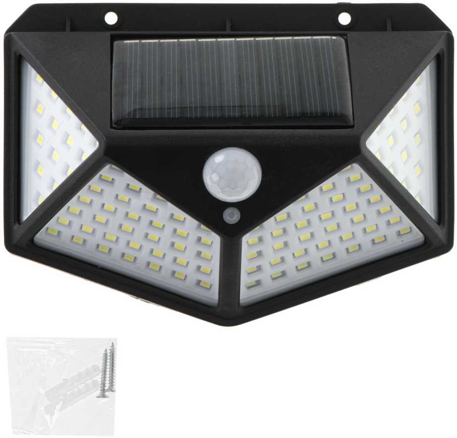 Saulės judesio ir sutemų jutiklio lempa 100 LED