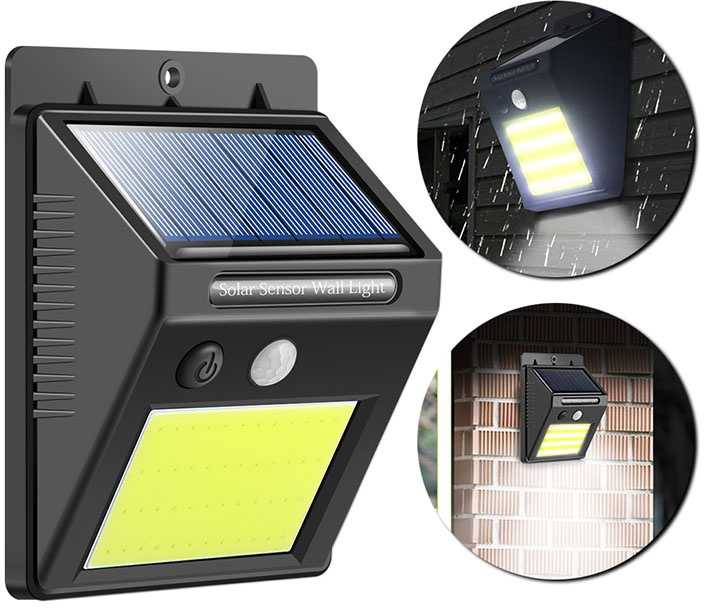 Saulės šviestuvas su 48 LED ir judesio jutikliu