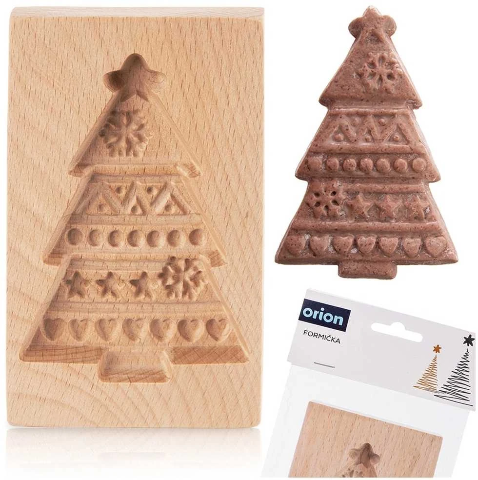 Orion Medinės sausainių formelė Kalėdų eglutės forma 13x8 cm - Dekoratyvinė iškirptuvė