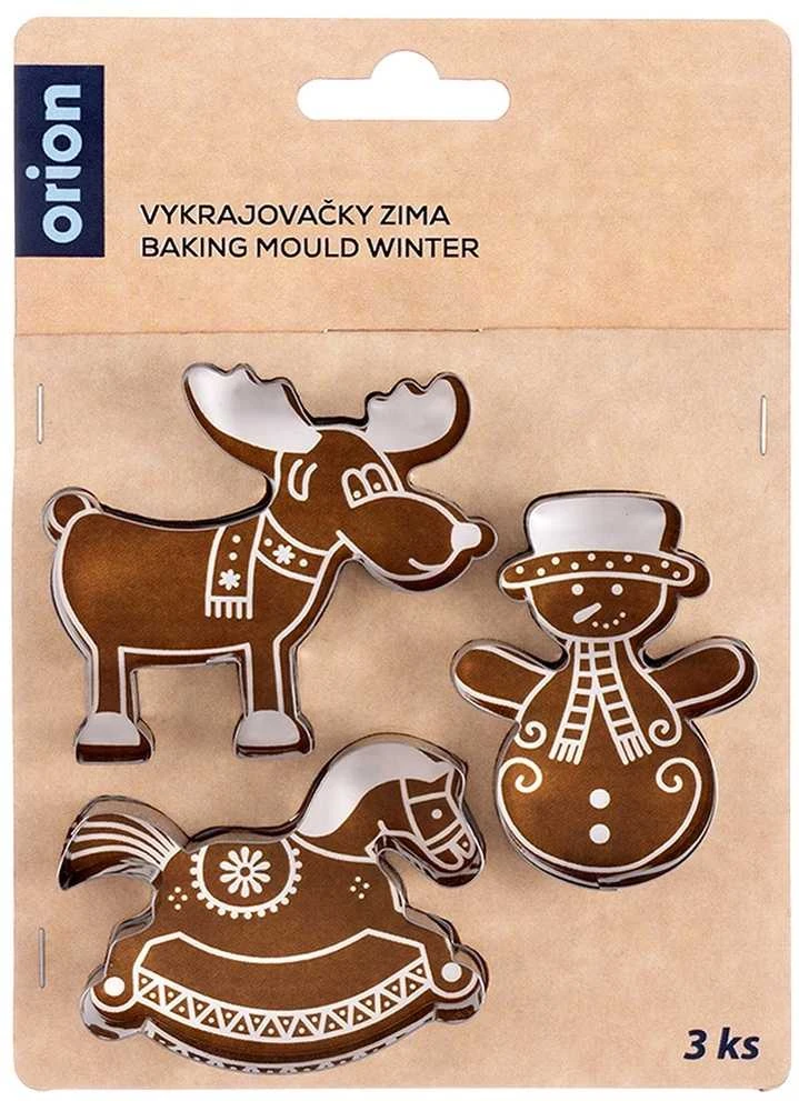 Orion Sausainių formelės 3 vnt. - Sniego žmogus, sūpynės arkliukas, elnias