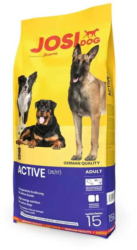 JosiDog Active Visavertis ėdalas suaugusiems aktyviems šunims, 15kg