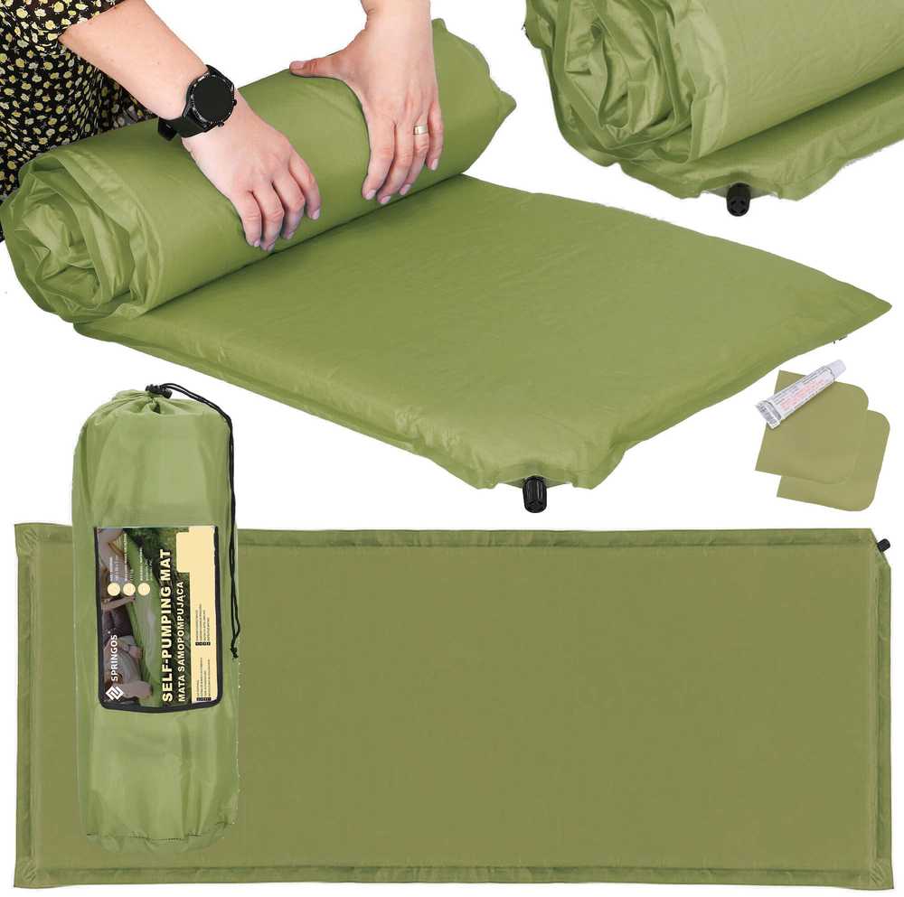 Savaime prisipučiantis kilimėlis Springos PM046 180 cm žalias