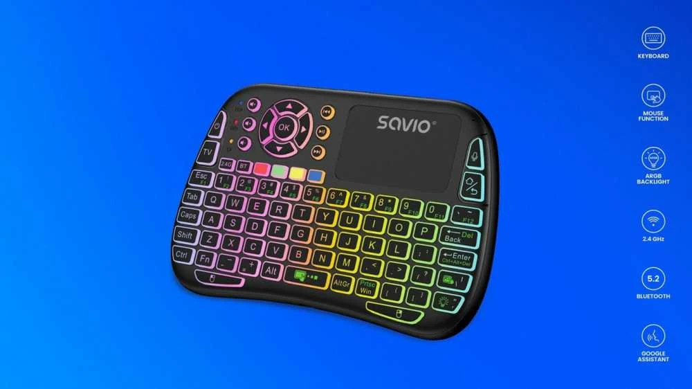 Savio SAVMKW-04 mobile device klaviatūra QWERTY US English USB Type-C Juodas