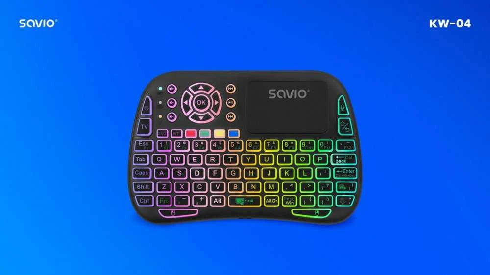 Savio SAVMKW-04 mobile device klaviatūra QWERTY US English USB Type-C Juodas