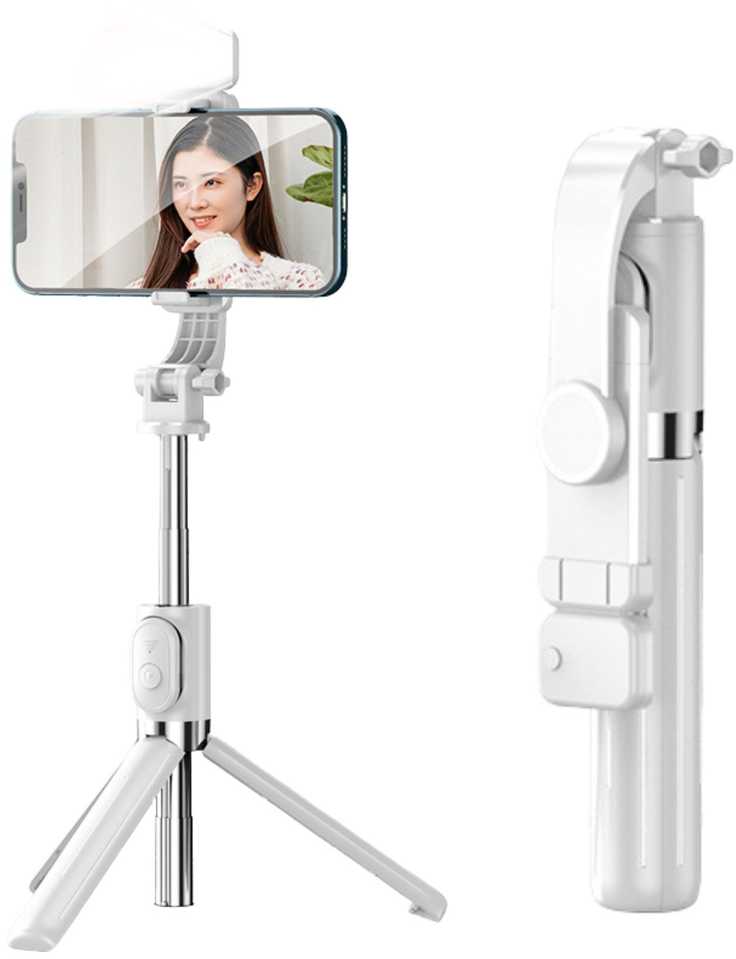 Lean Selfie lazdos trikojis Z8s su Bluetooth valdymu, baltas