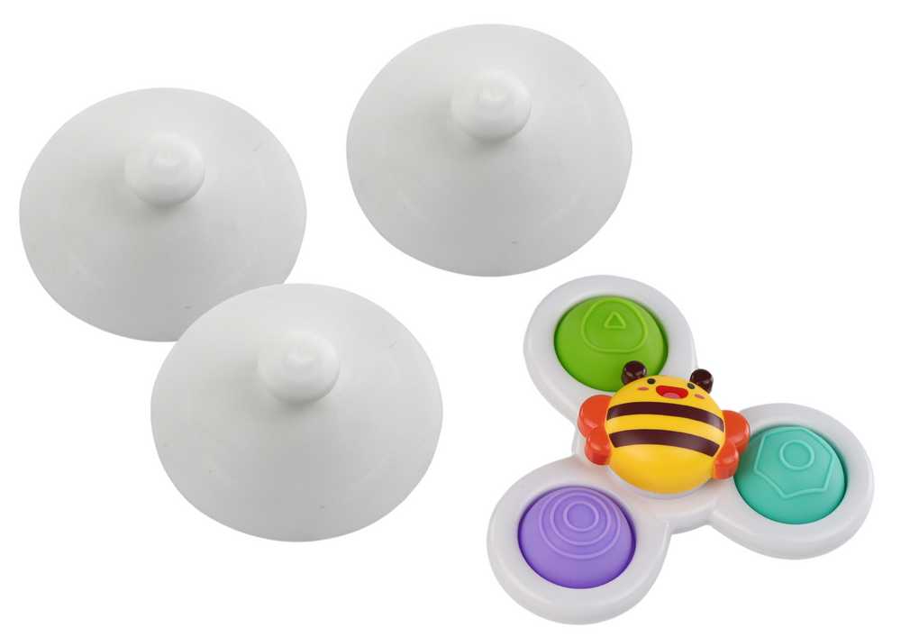 Lean Toys Sensoriniai žaislai su siurbtukais: morka, bitė ir saulė