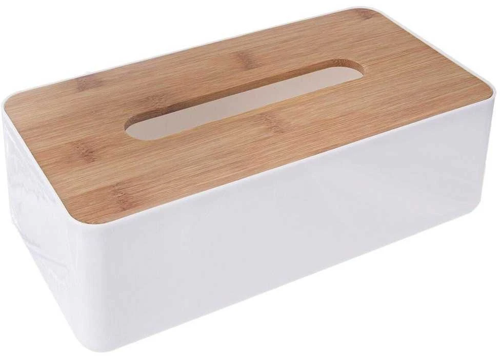 Bathroom Solutions Orion Servetėlių dėžutė WHITNEY su bambuko dangteliu