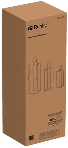 Sidabrinis lanterns 38/49/63cm 3pcs Ruhhy 26477