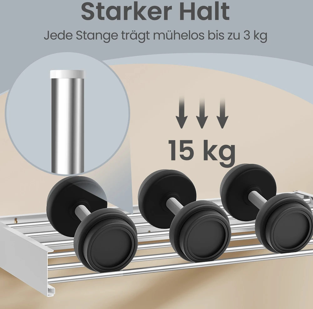 Songmics Sieninis drabužių džiovyklė 6 strypai