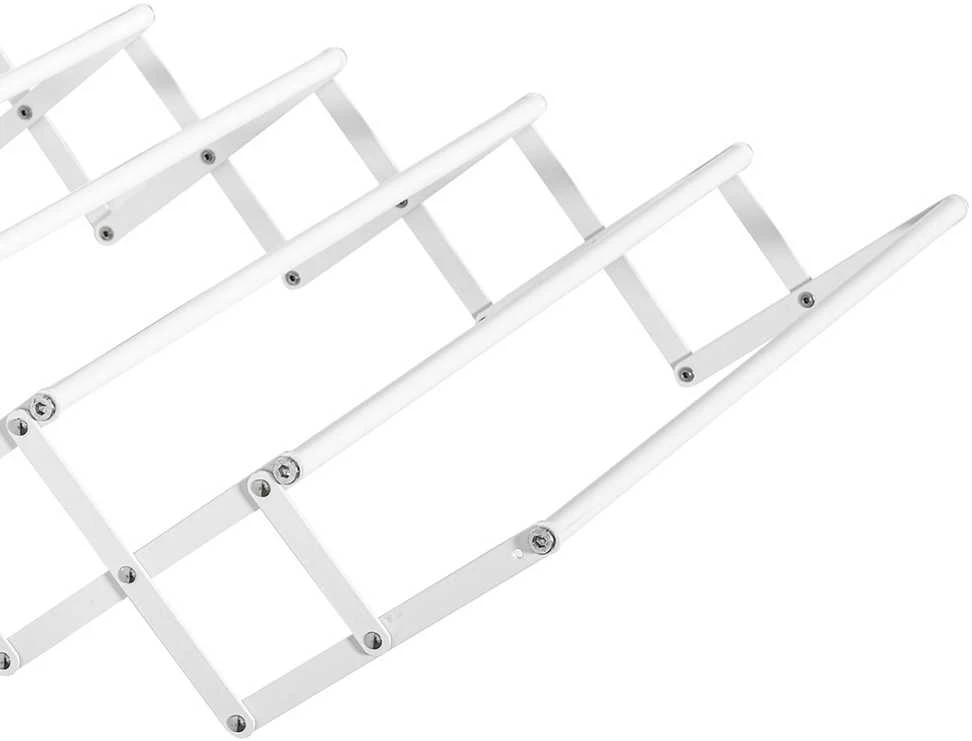 HOMCOM sieninis drabužių džiovintuvas, taupantis vietą, bendras džiovinimo ilgis 57,5 cm, skirtas naudoti viduje ir lauke, metalinis, baltas, 63,5 x 60 x 20 cm