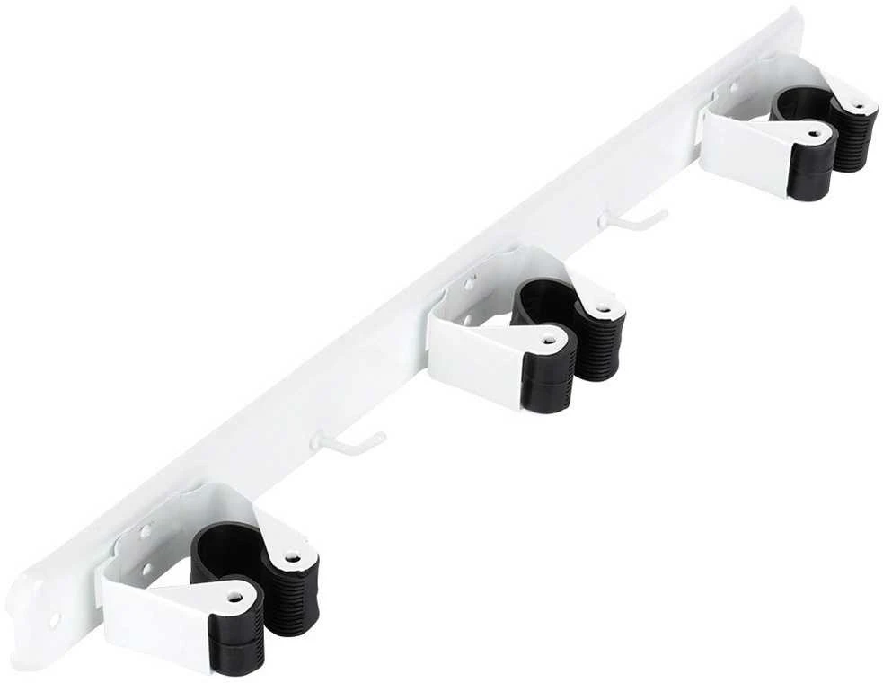ProGarden Šluotos ir įrankių laikiklis trigubas - metalinis ir plastikinis