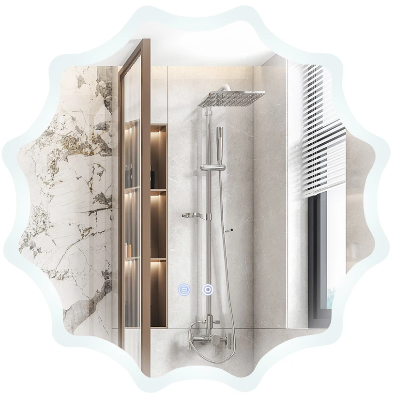 Sieninis LED veidrodis 60 x 60 cm