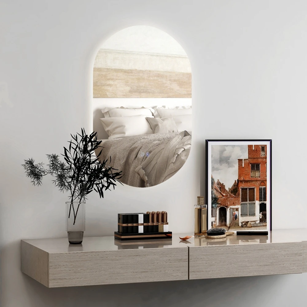 Sieninis LED veidrodis 80 x 50 cm