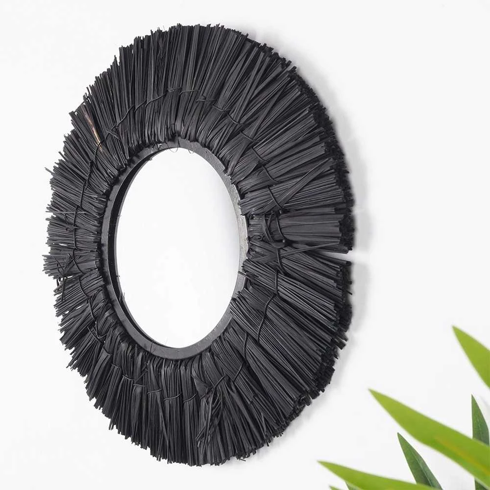 Home Styling Collection Sieninis veidrodis Juodas Apvalus 32 cm