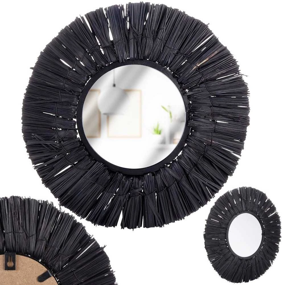 Home Styling Collection Sieninis veidrodis Juodas Apvalus 32 cm