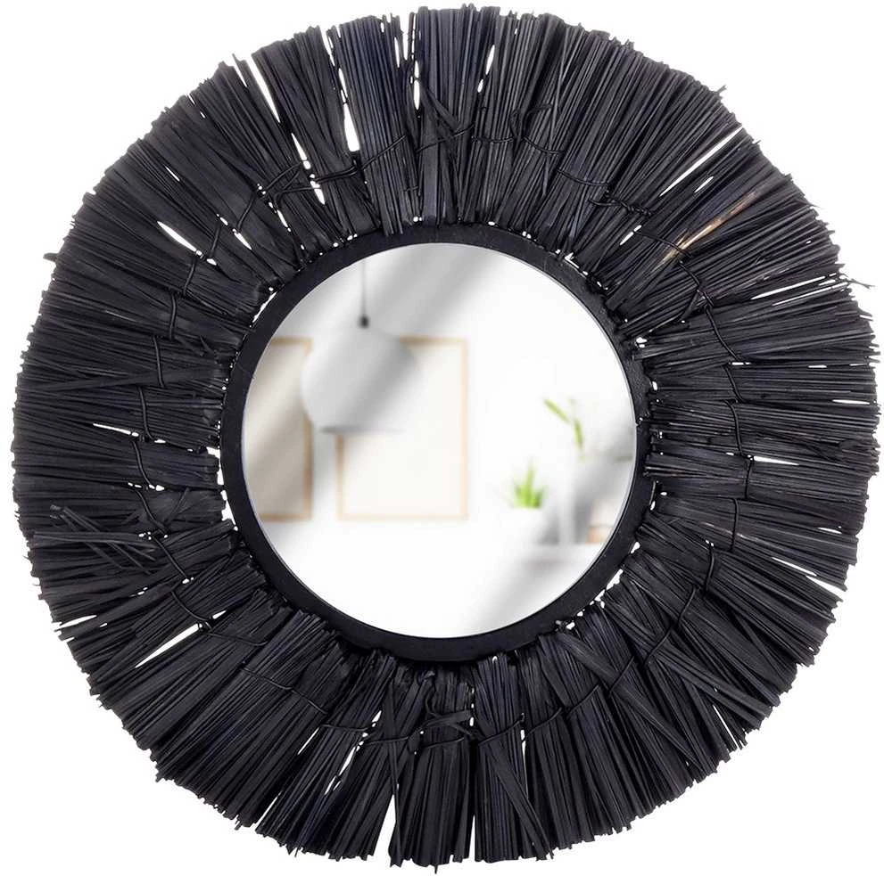 Home Styling Collection Sieninis veidrodis Juodas Apvalus 32 cm