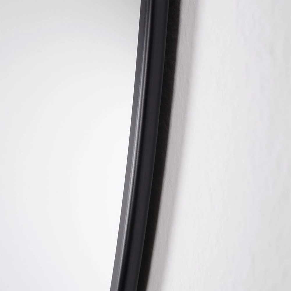 Home Styling Collection Sieninis veidrodis 55 cm juodas apvalus metalinis