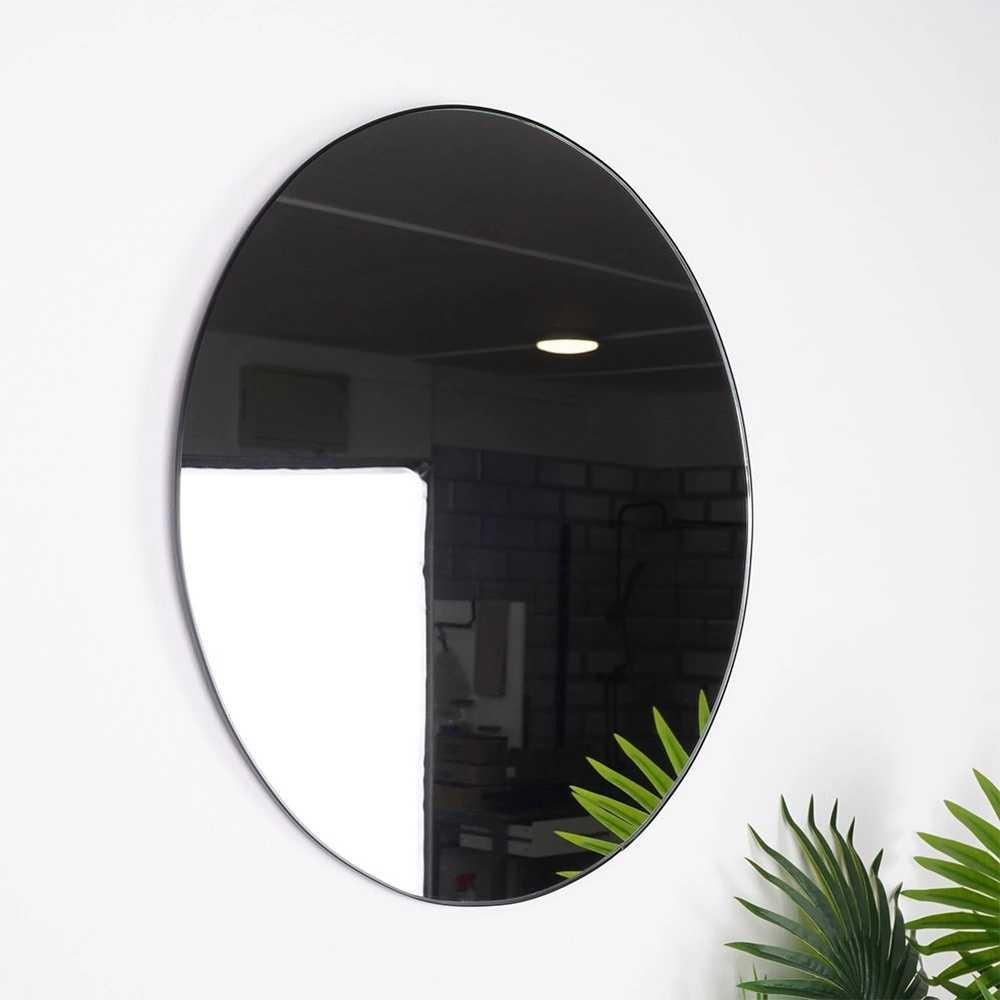 Home Styling Collection Sieninis veidrodis 55 cm juodas apvalus metalinis