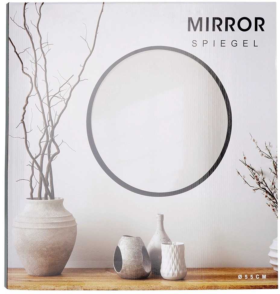 Home Styling Collection Sieninis veidrodis 55 cm juodas apvalus metalinis