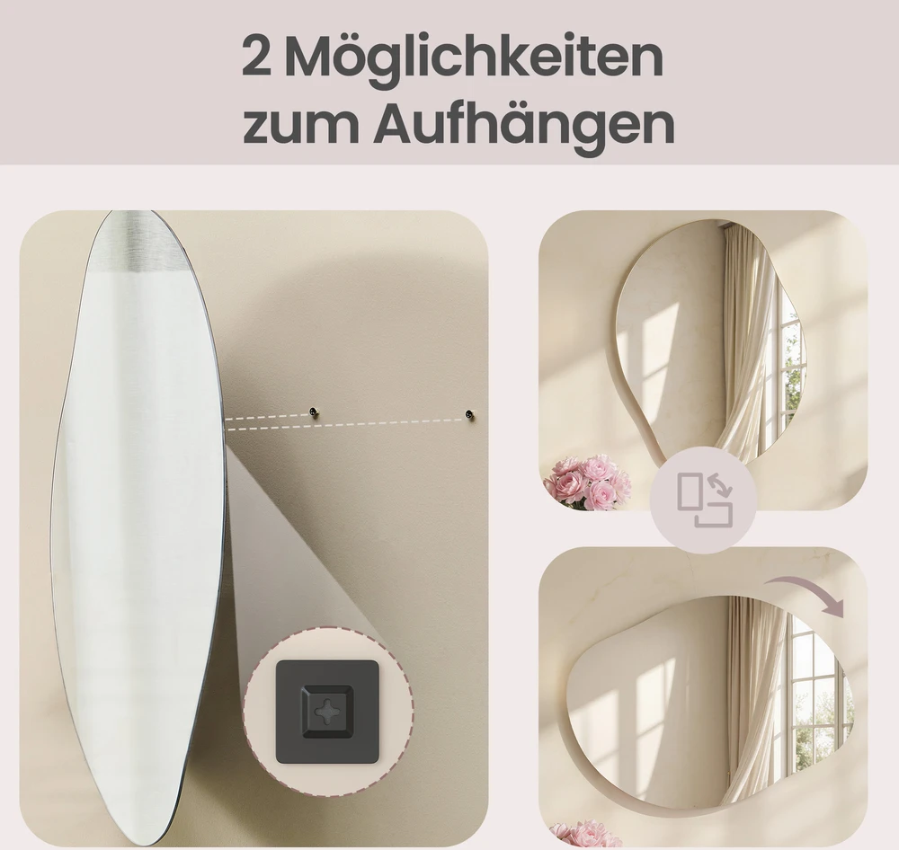 Songmics Sieninis veidrodis 60 x 45 cm