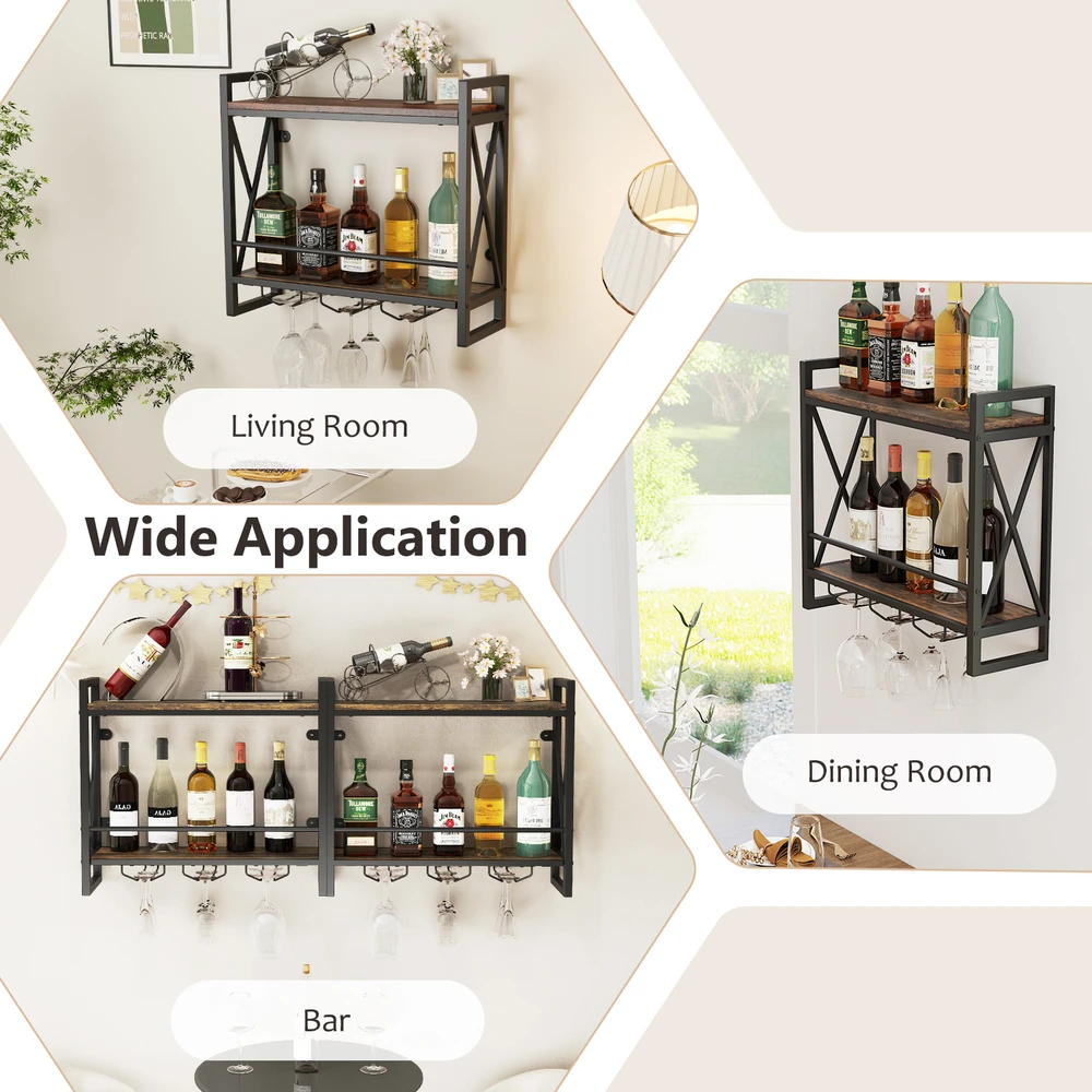 Sieninis vyno laikiklis Rustic Brown