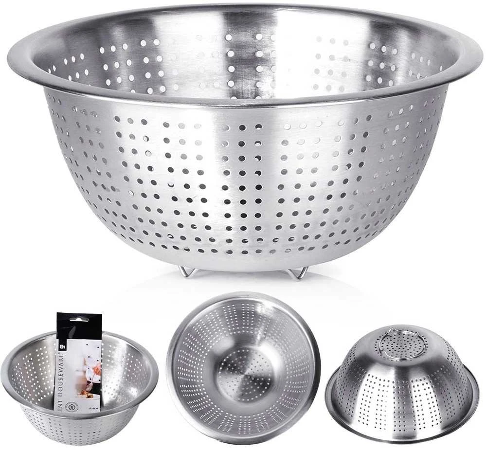 Excellent Houseware Plieninis koštuvas su dubeniu 24 cm