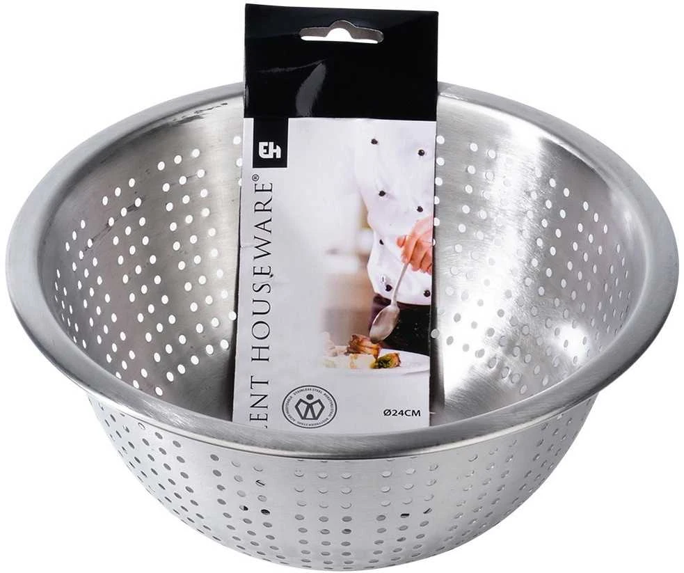 Excellent Houseware Plieninis koštuvas su dubeniu 24 cm