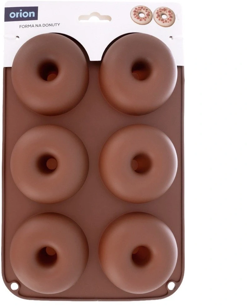 Silikoninė forma 6 spurgoms, ruda, 25,5 × 17,5 × 3,5 cm