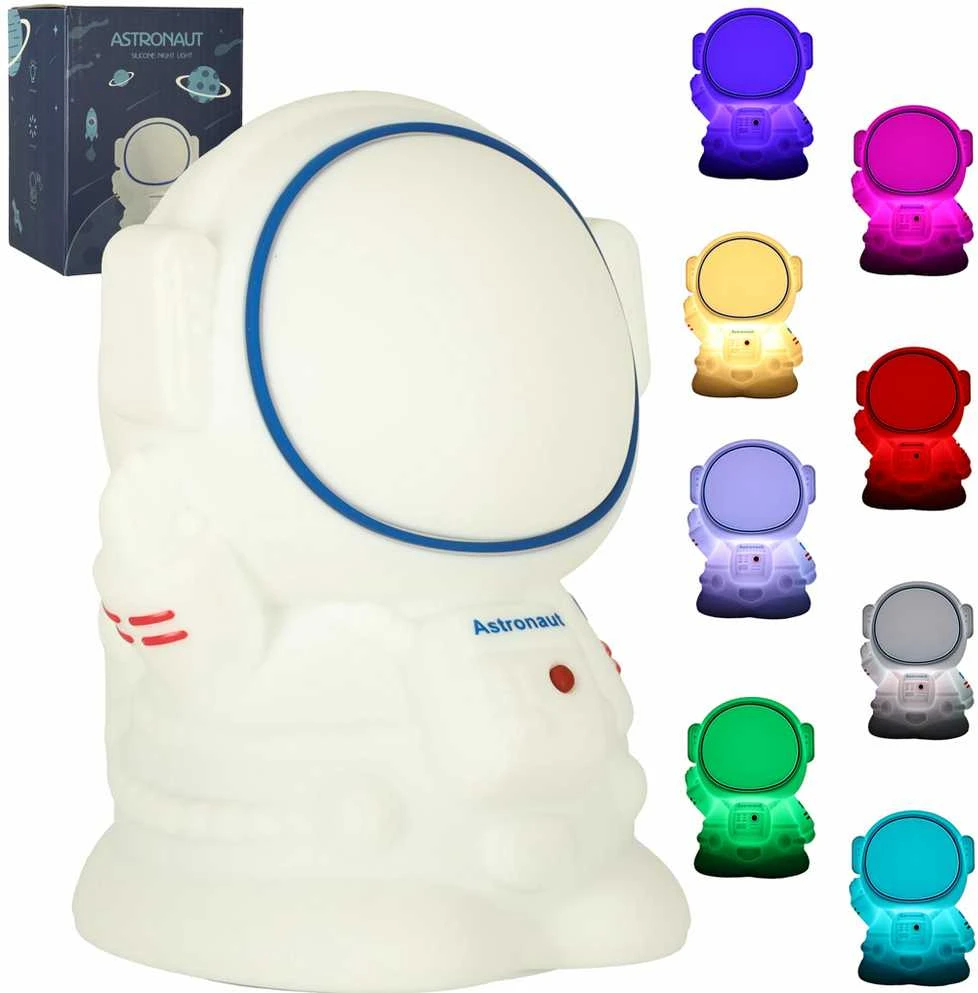 Roger Silikoninė naktinė lemputė baltas astronautas