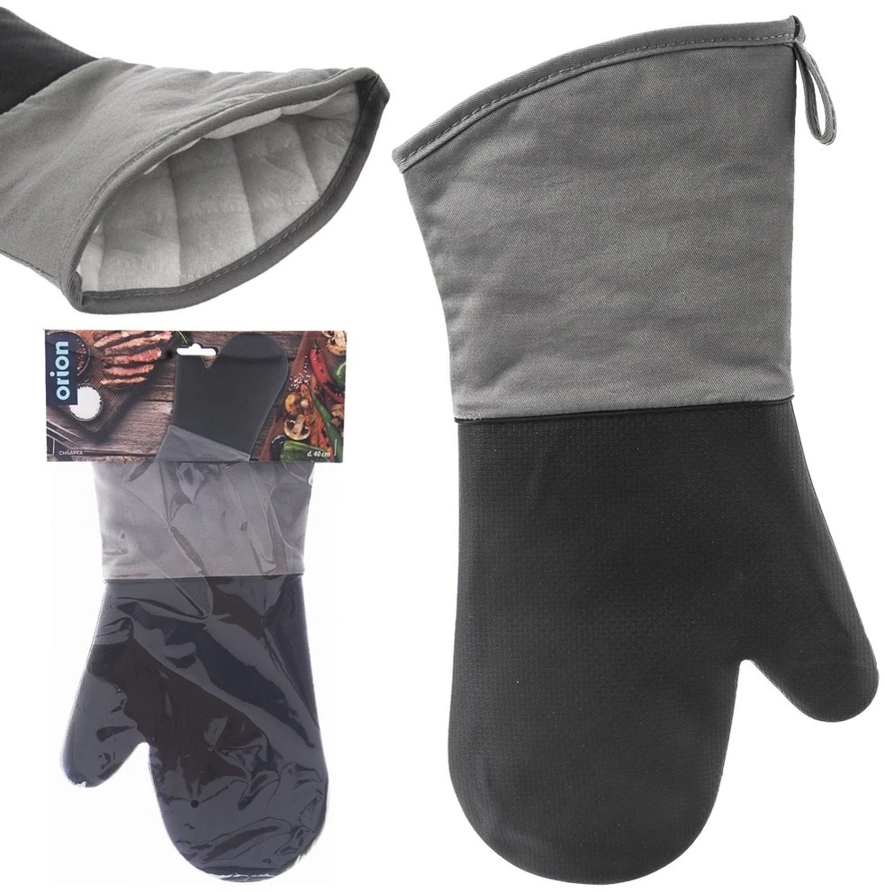 Orion Küchenhandschuh Ofenhandschuh Schutzhandschuh aus Silikon juodas 40x20 cm