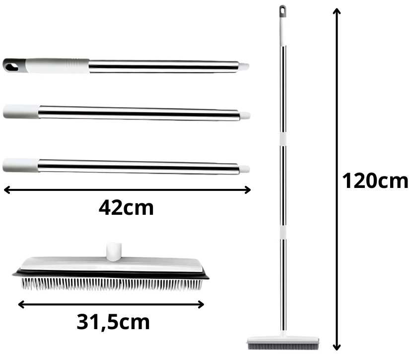 Silikoninė šluota su metaliniu kotu 120 cm