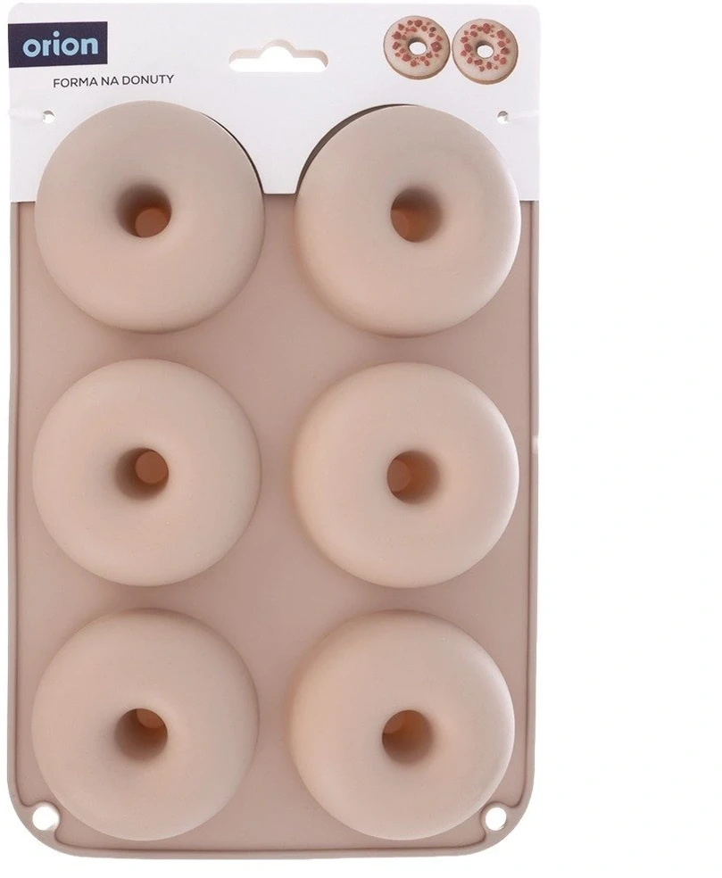 Silikoninė spurgų kepimo forma 6 ertmių, smėlio spalvos, 25,5 × 17,5 × 3,5 cm