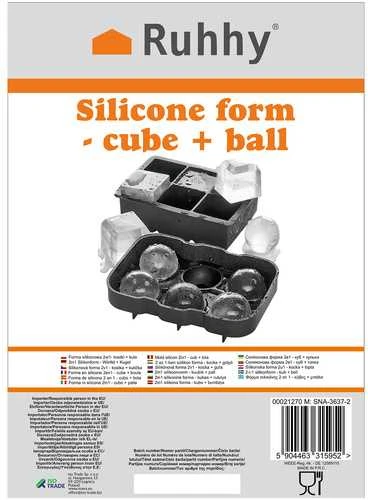 Silikoninė forma 2in1 - kubeliai + rutuliukai ruhhy 21270